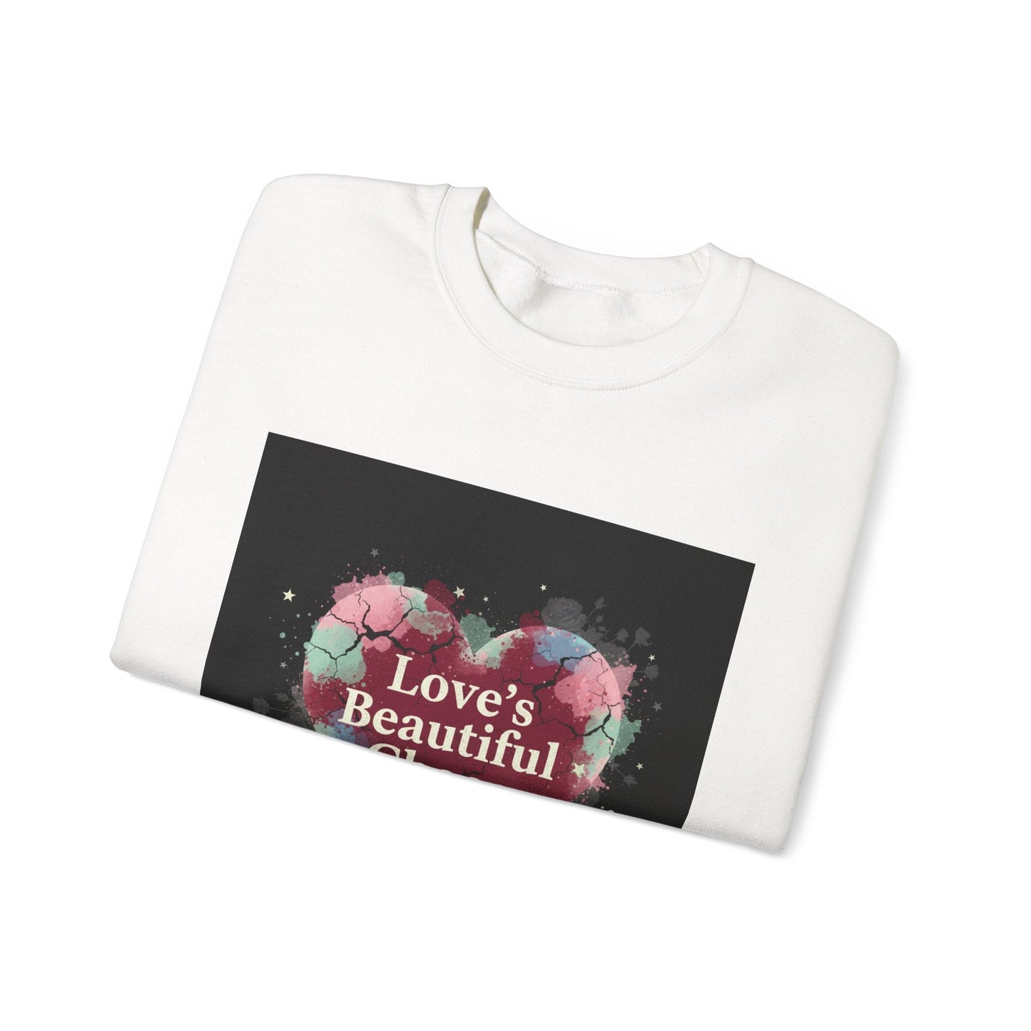 Love's Beautiful Chaos Sweatshirt | soft grunge heart, distressed collage