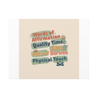 Love Languages List Matte Canvas Wall Art | love language meme, relationship humor