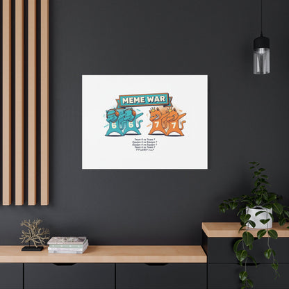 Meme War: Six vs. Seven Canvas Wall Art