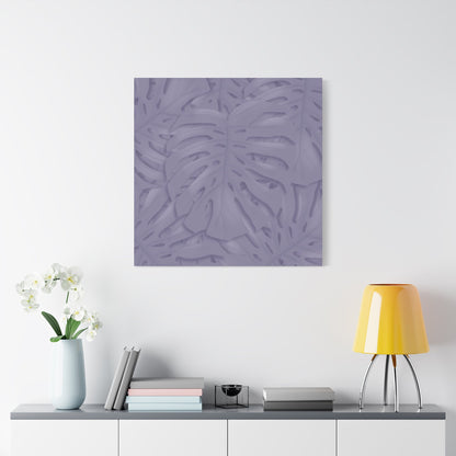 Violet Monstera Canvas Print – Botanical Wall Art