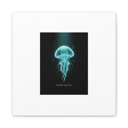 Bioluminescent Jellyfish Art Canvas | Deep Sea Aesthetic, Neon Glow