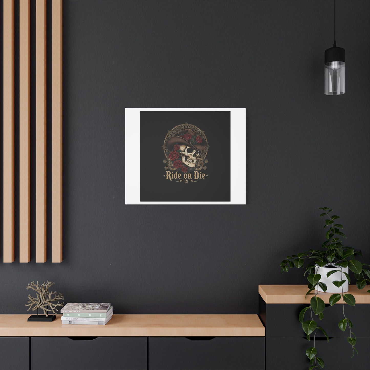 Ride or Die Skull Canvas | Western Skull Art, Gothic Americana