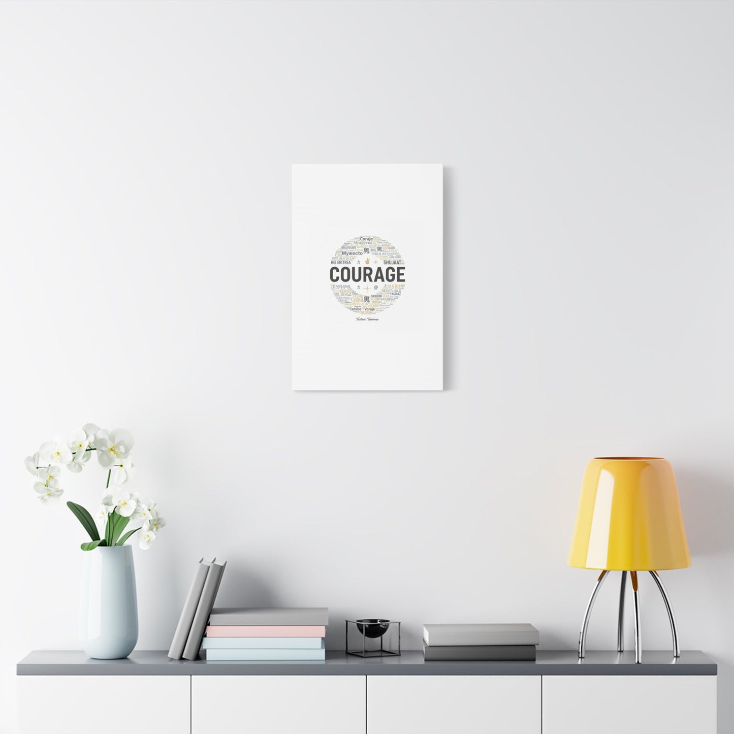 Courage Word Cloud Canvas | Fresh-Start Minimalism art print