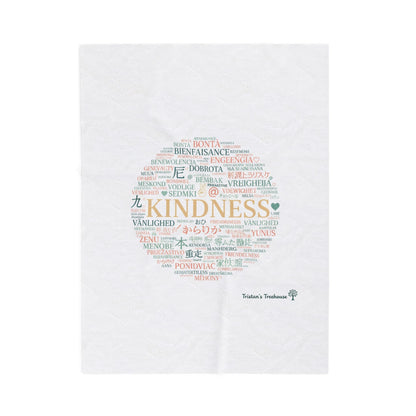 Kindness Word Cloud Blanket | Fresh-Start Minimalism, Neutral Throw