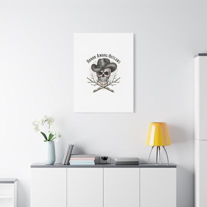 Honor Among Outlaws Canvas | Western Skull Art, Gothic Americana Desert Noir