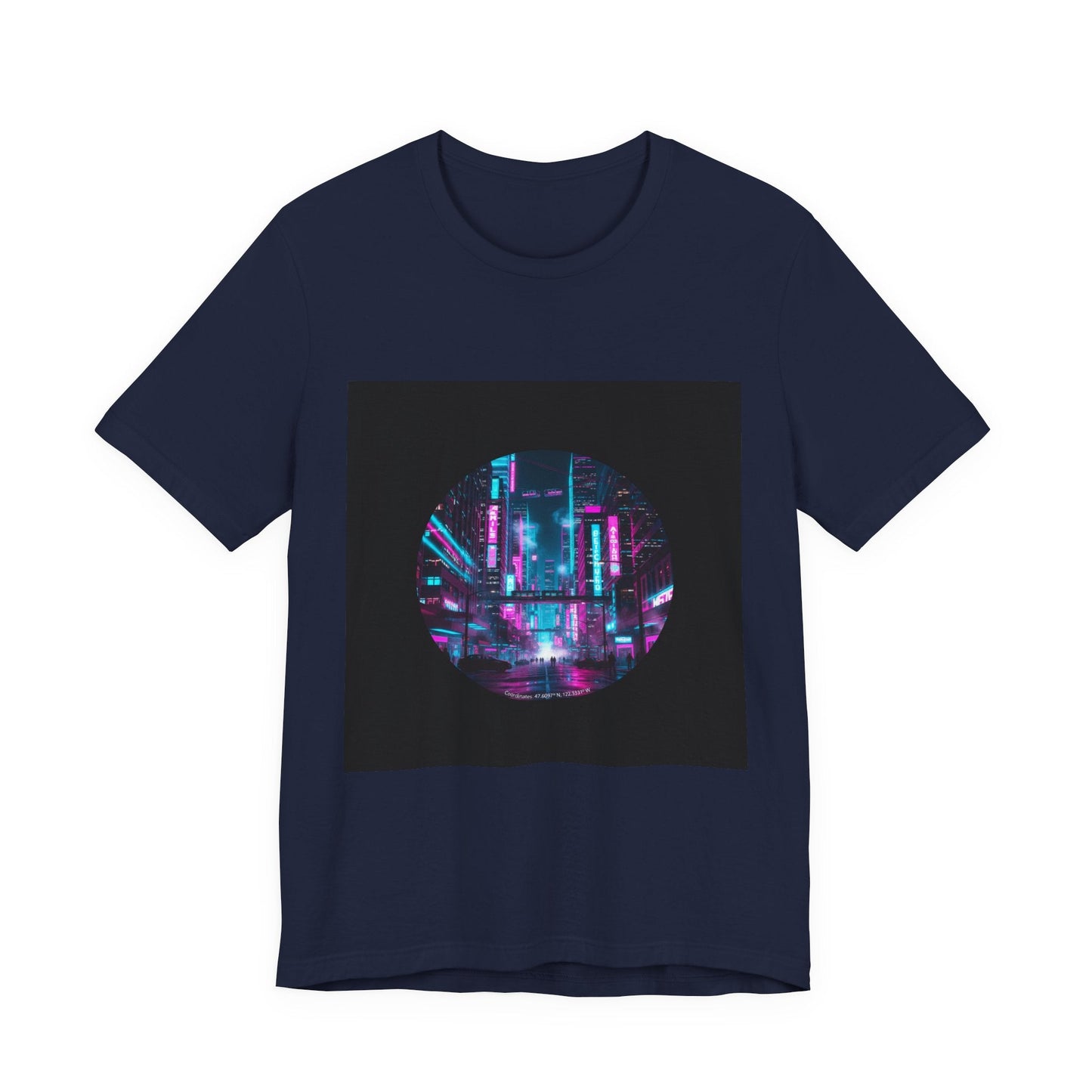 Neon Cyberpunk Skyline Tee | synthwave skyline, future city art