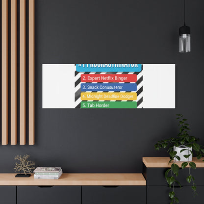 #1 Procrastinator Canvas, Rank-Style List Poster | Top-List Ranking Obsession