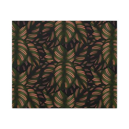 Calathea Pinstripe Pattern Canvas Print – Botanical Wall Art