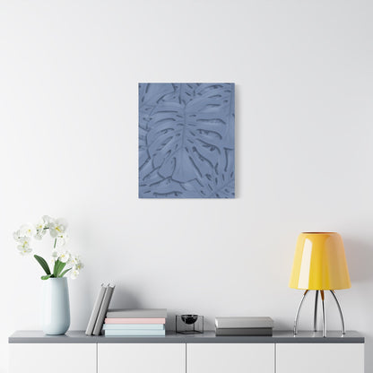 Blue Monstera Canvas Print – Botanical Wall Art