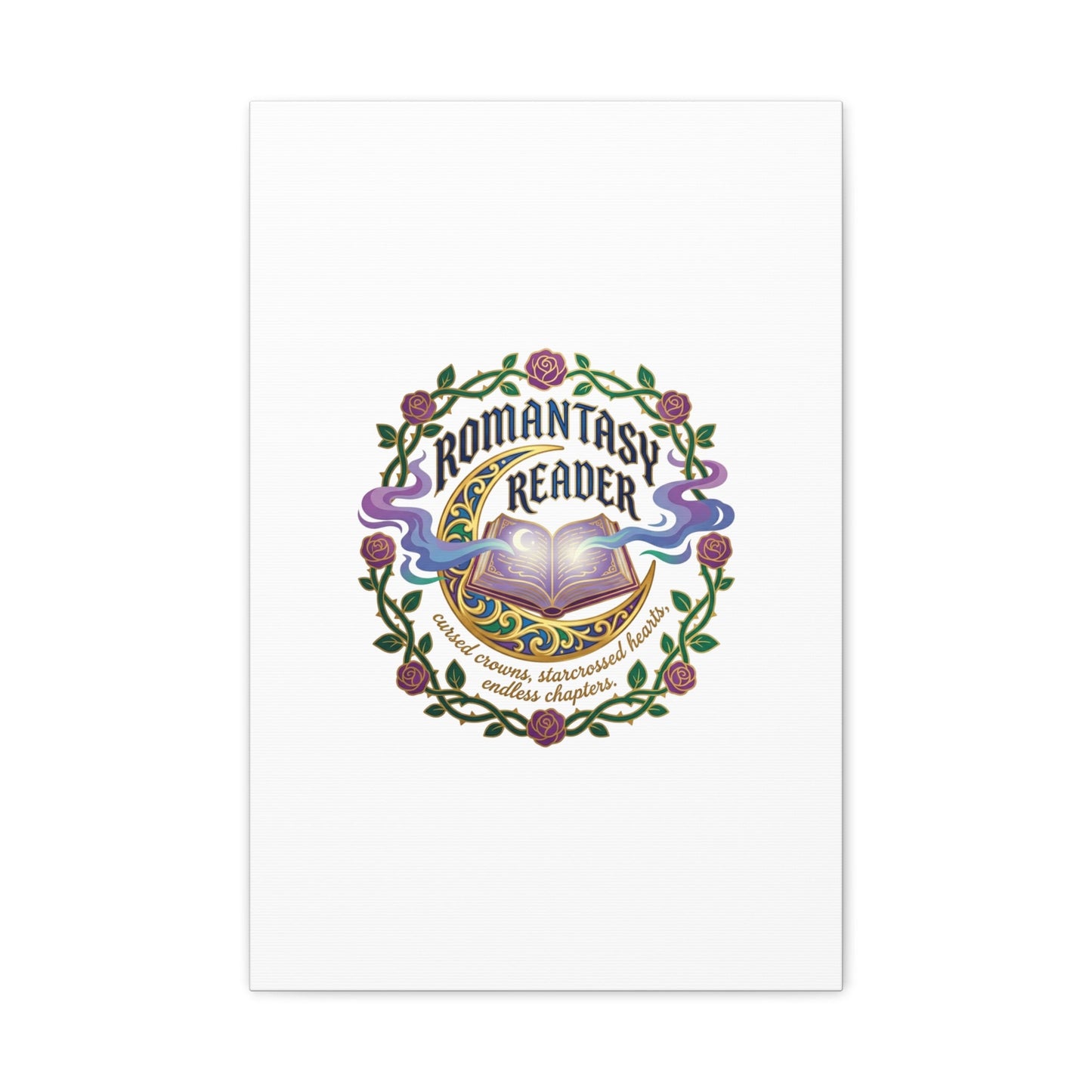 Romantasy Reader Canvas Print | enchanted bookish celestial gothic