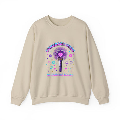Comeback Mode Streaming Squad Crewneck, K-pop Comeback, Lightstick Fan Chant