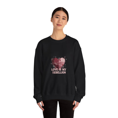 Love Is My Rebellion Sweatshirt | soft grunge heart, distressed punk heart design