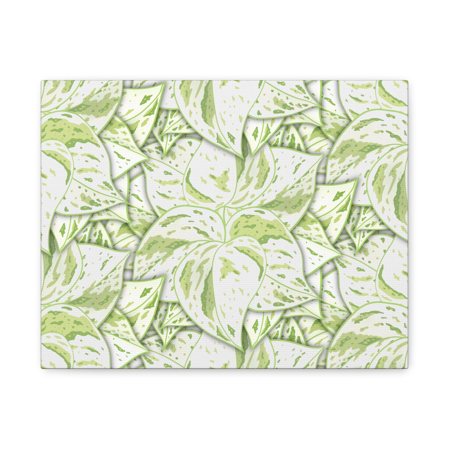 Snow Queen Pothos Pattern Canvas Print – Botanical Wall Art
