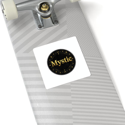 Mystic Circle Sticker | Tarot & Occult Typography, Witchy Metallic