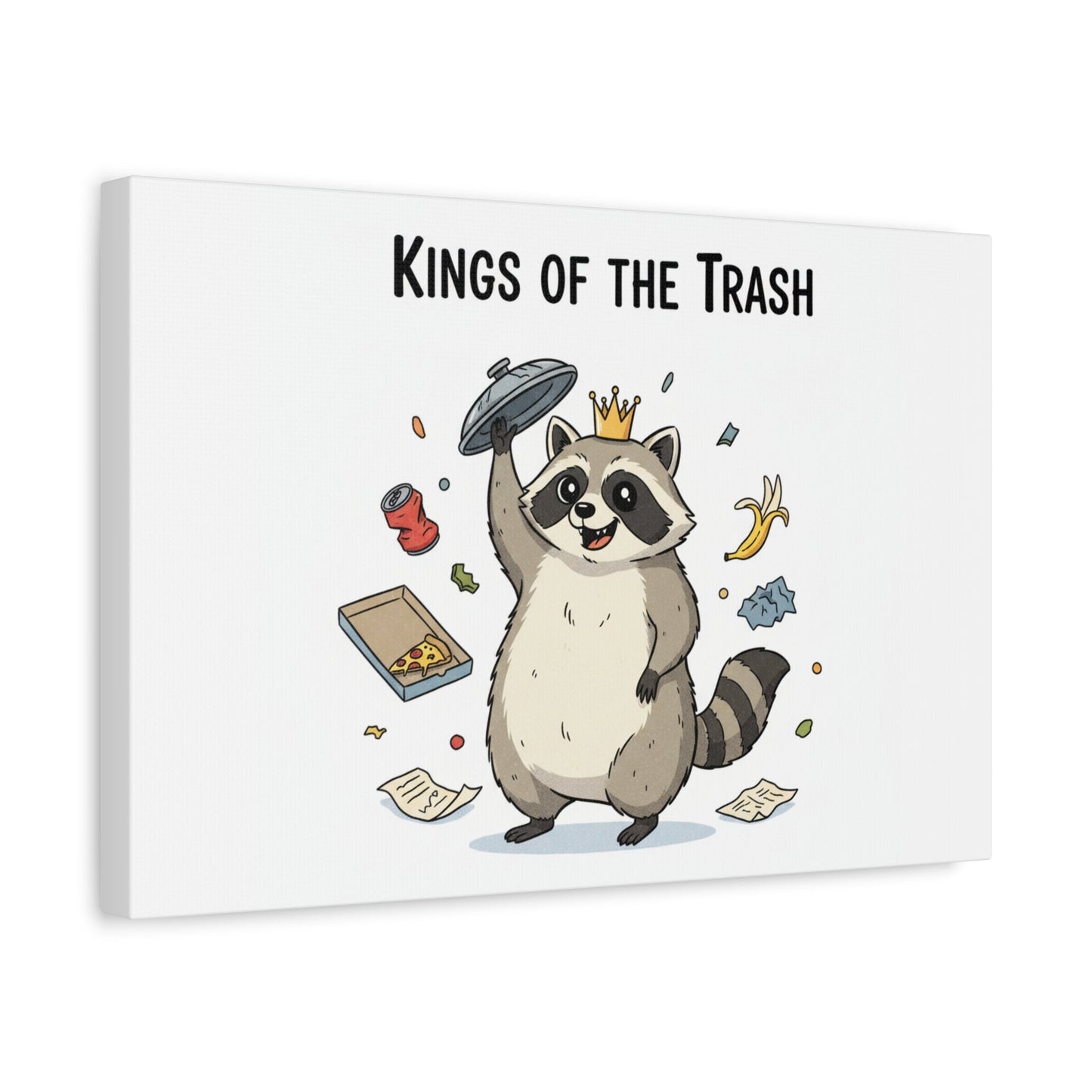 Kings of the Trash Canvas, Raccoon Doodle | Trash Panda, Goofy Critter Art