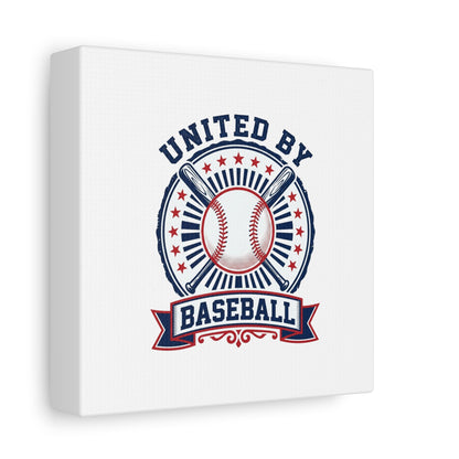 United by Baseball Canvas | Patriotic Baseball Graphic, Red White Blue Wall Art