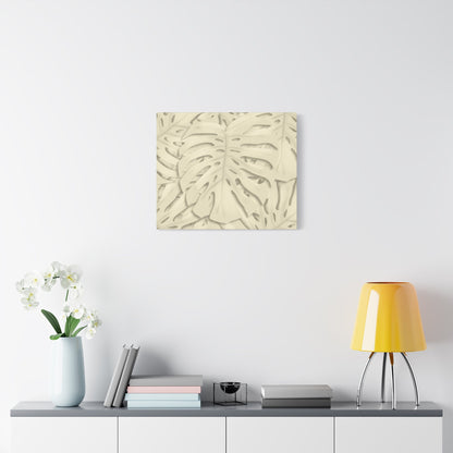 Beige Monstera Canvas Print – Botanical Wall Art