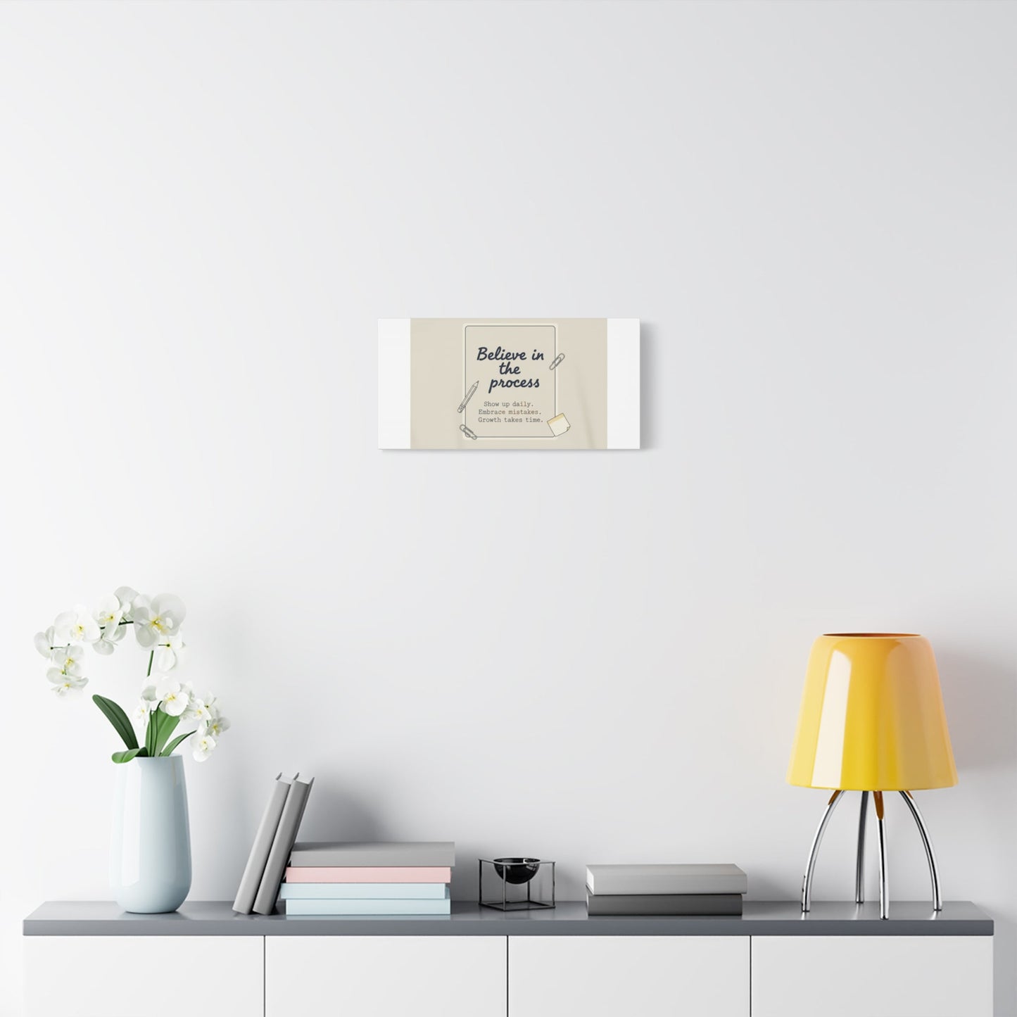 Believe in the Process Canvas | analogue note to self, handwritten reminder décor
