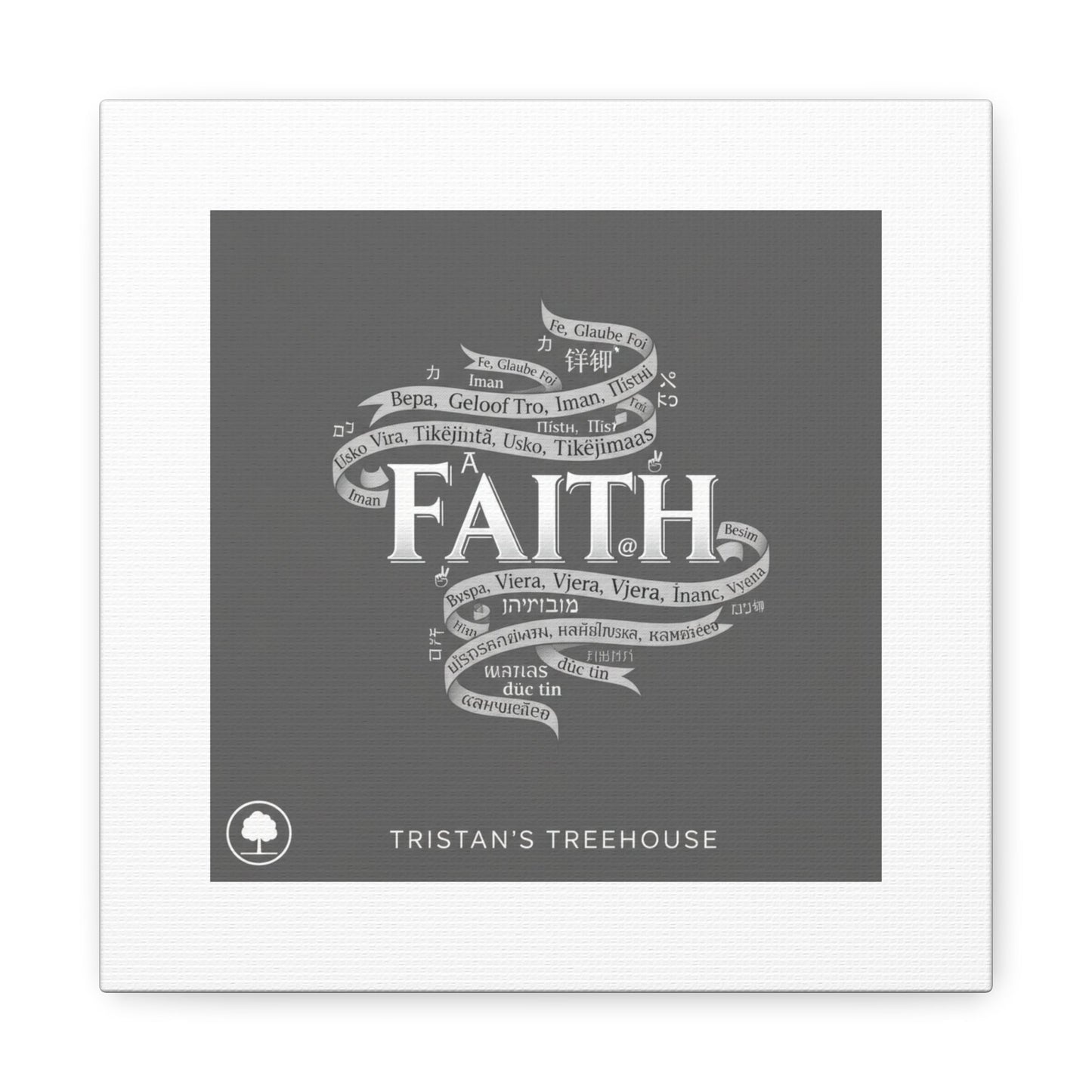 handwritten faith ribbon Canvas | sketch aesthetic, doodle design