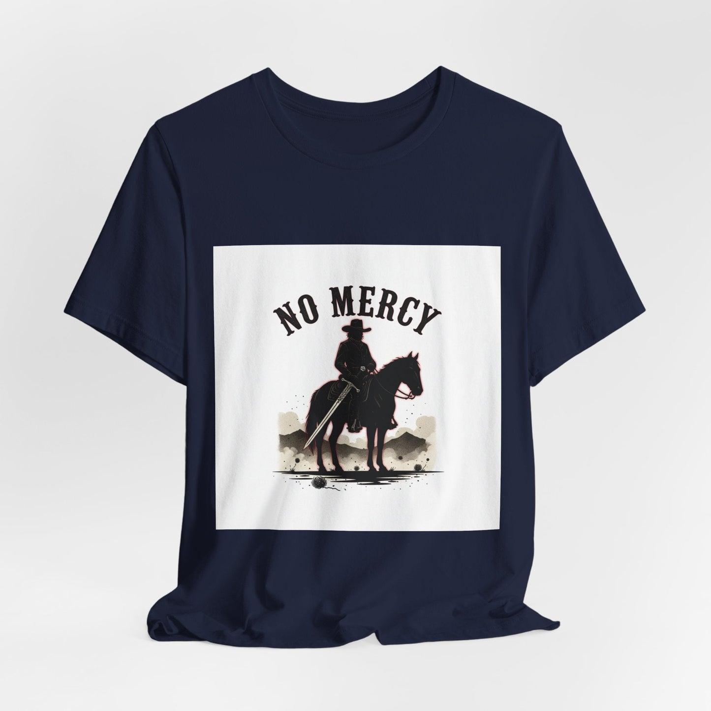 No Mercy Cowboy Skull Tee | Western-Gothic, desert noir design