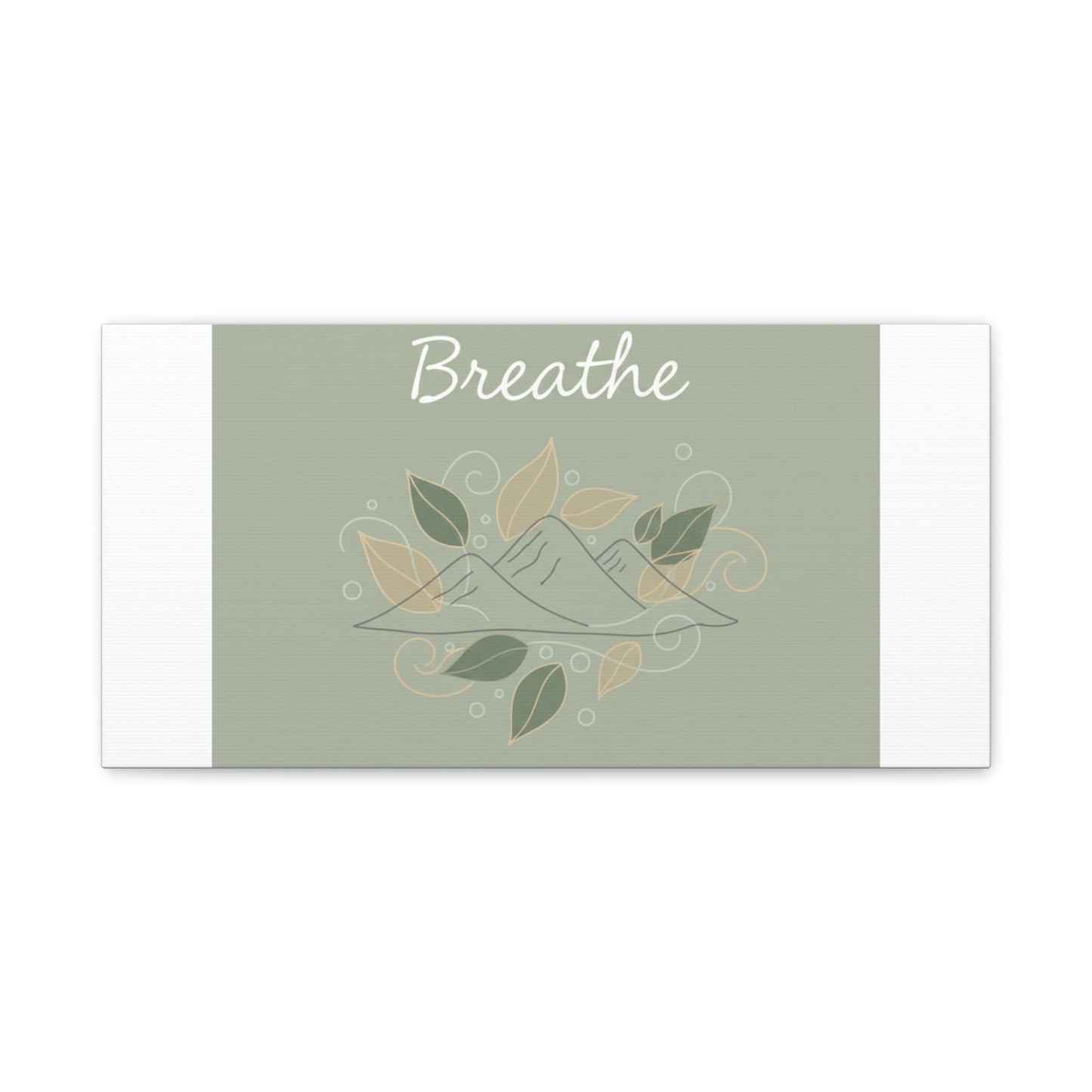 Breathe Mountain Line Canvas | Nature Symbols, Minimal Forest Wall Art