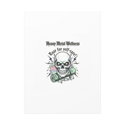Roar for Self-Care Skull Canvas | heavy metal wellness, gothic wellness quote