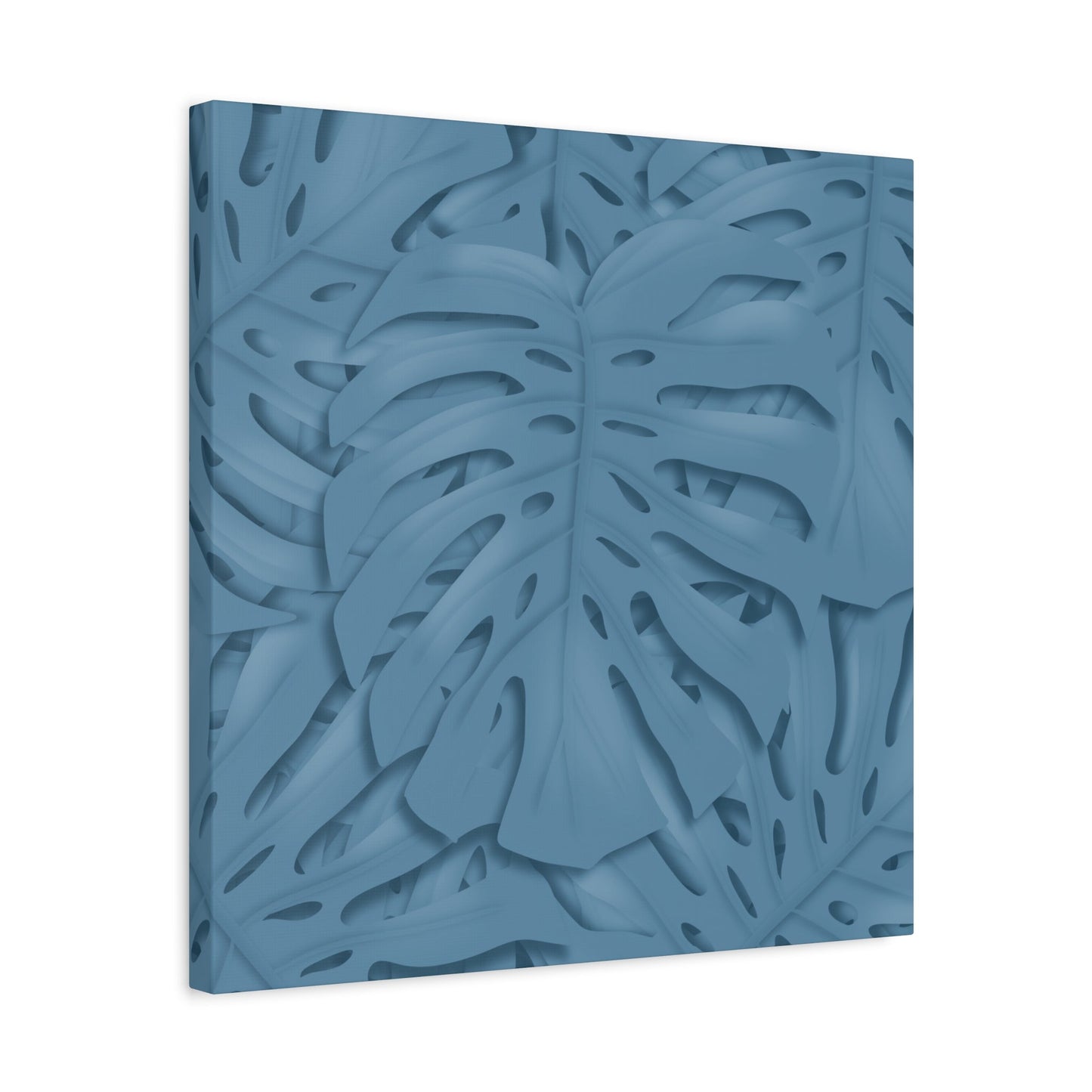 Cerulean Blue Monstera Canvas Print – Botanical Wall Art