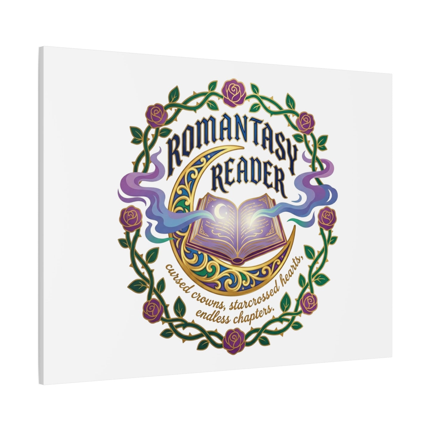 Romantasy Reader Canvas Print | enchanted bookish celestial gothic