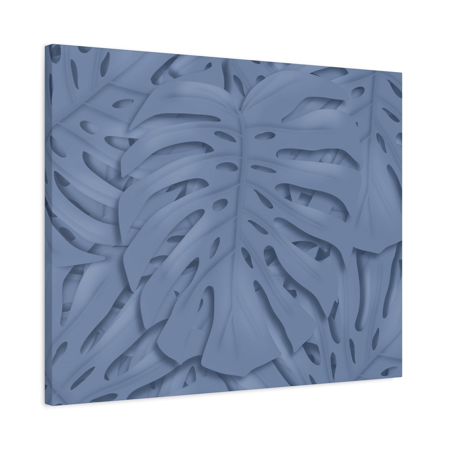 Blue Monstera Canvas Print – Botanical Wall Art