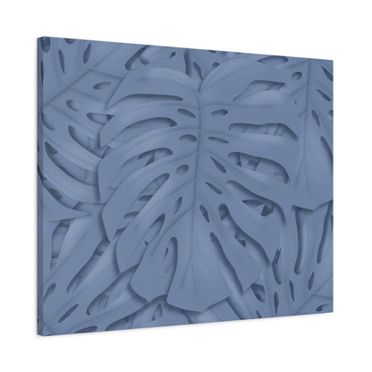 Blue Monstera Canvas Print – Botanical Wall Art