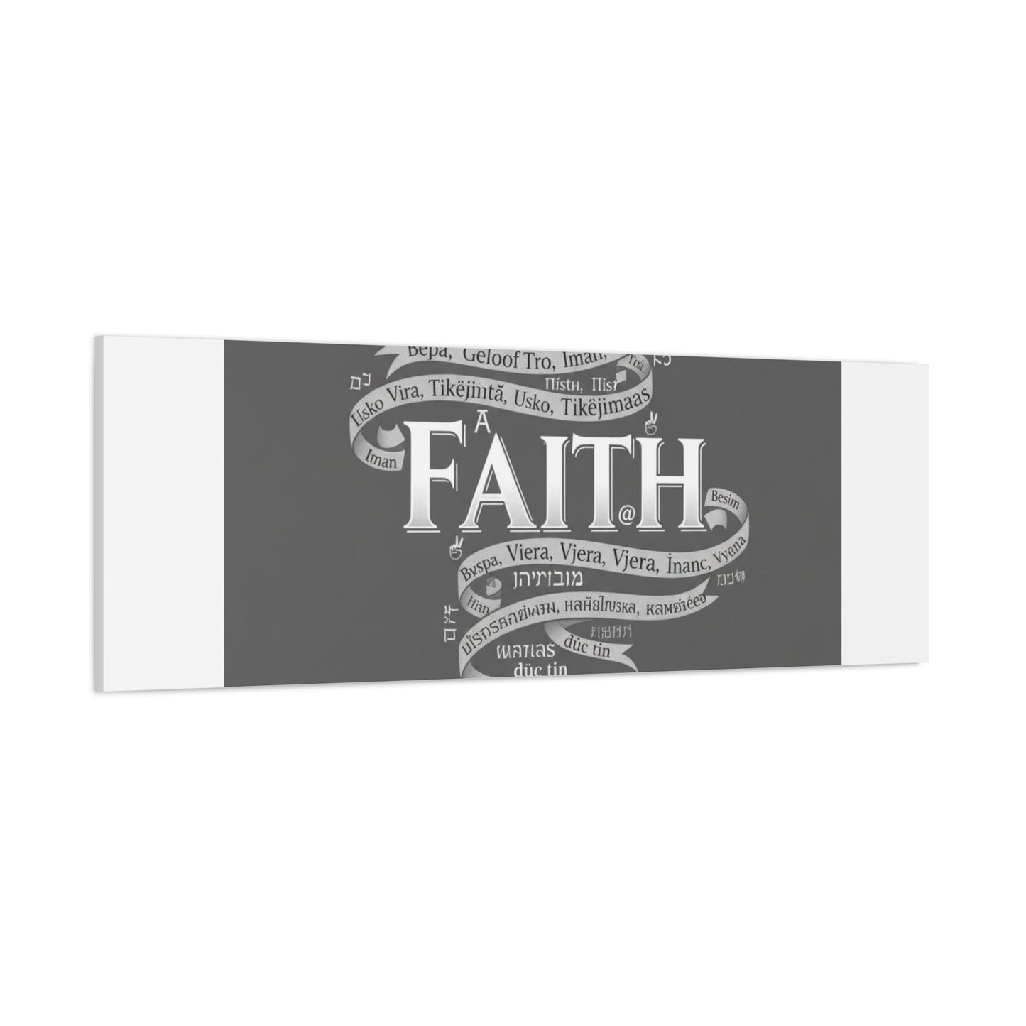 handwritten faith ribbon Canvas | sketch aesthetic, doodle design