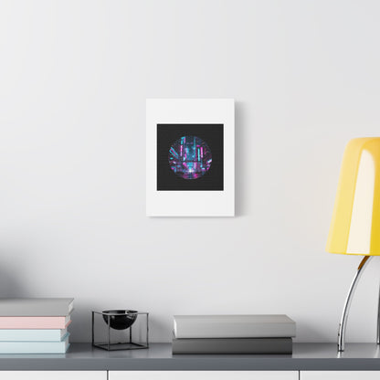 Neon Cyberpunk Cityscape Canvas | synthwave skyline, future city art