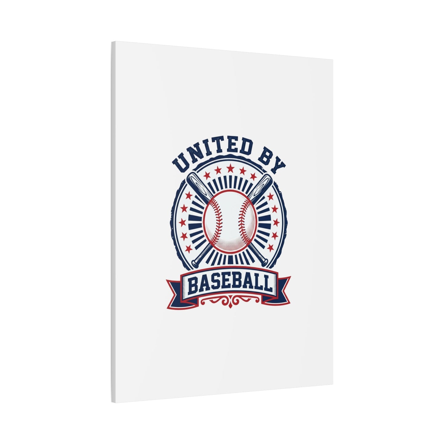 United by Baseball Canvas | Patriotic Baseball Graphic, Red White Blue Wall Art