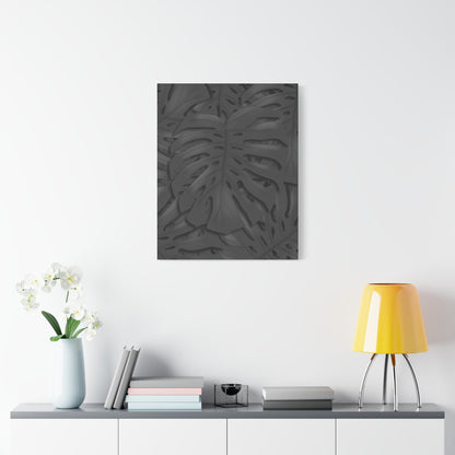 Charcoal Monstera Canvas Print – Botanical Wall Art