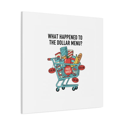 What Happened to the Dollar Menu? Canvas | Grocery Prices Meme, Price Shock Wall Art