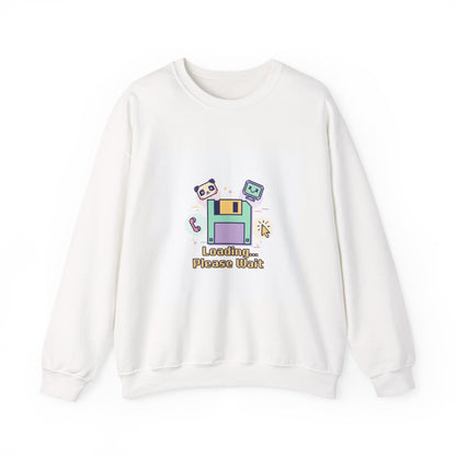 Loading Please Wait Crewneck Sweatshirt | Old Internet Aesthetic, pixel art retro web