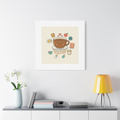 Surviving Mornings (One Sip at a Time) Canvas | Parenting Morning Humor, Coffee & Kids