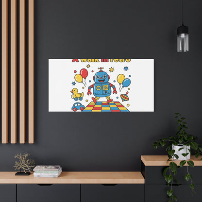 Retro Toy Robot Canvas | Throwback Kid, Primary Color Nostalgia