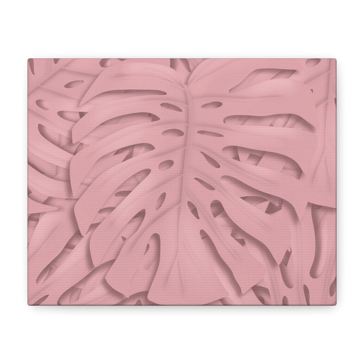 Soft Pink Monstera Canvas Print – Botanical Wall Art