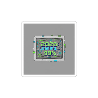 2026 Loading 99% Kiss-Cut Stickers | NYE countdown, retro system UI