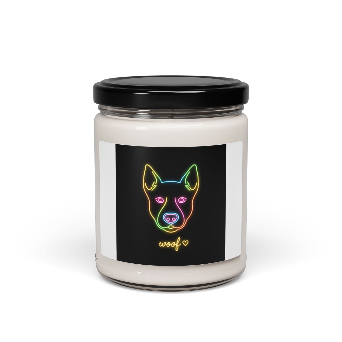 Neon Dog Art Soy Candle | Meeting Humor, Dry Office Meme