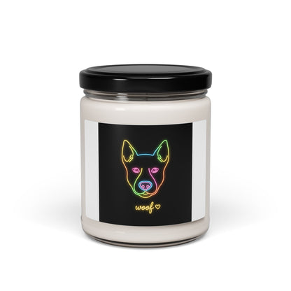 Neon Dog Art Soy Candle | Meeting Humor, Dry Office Meme