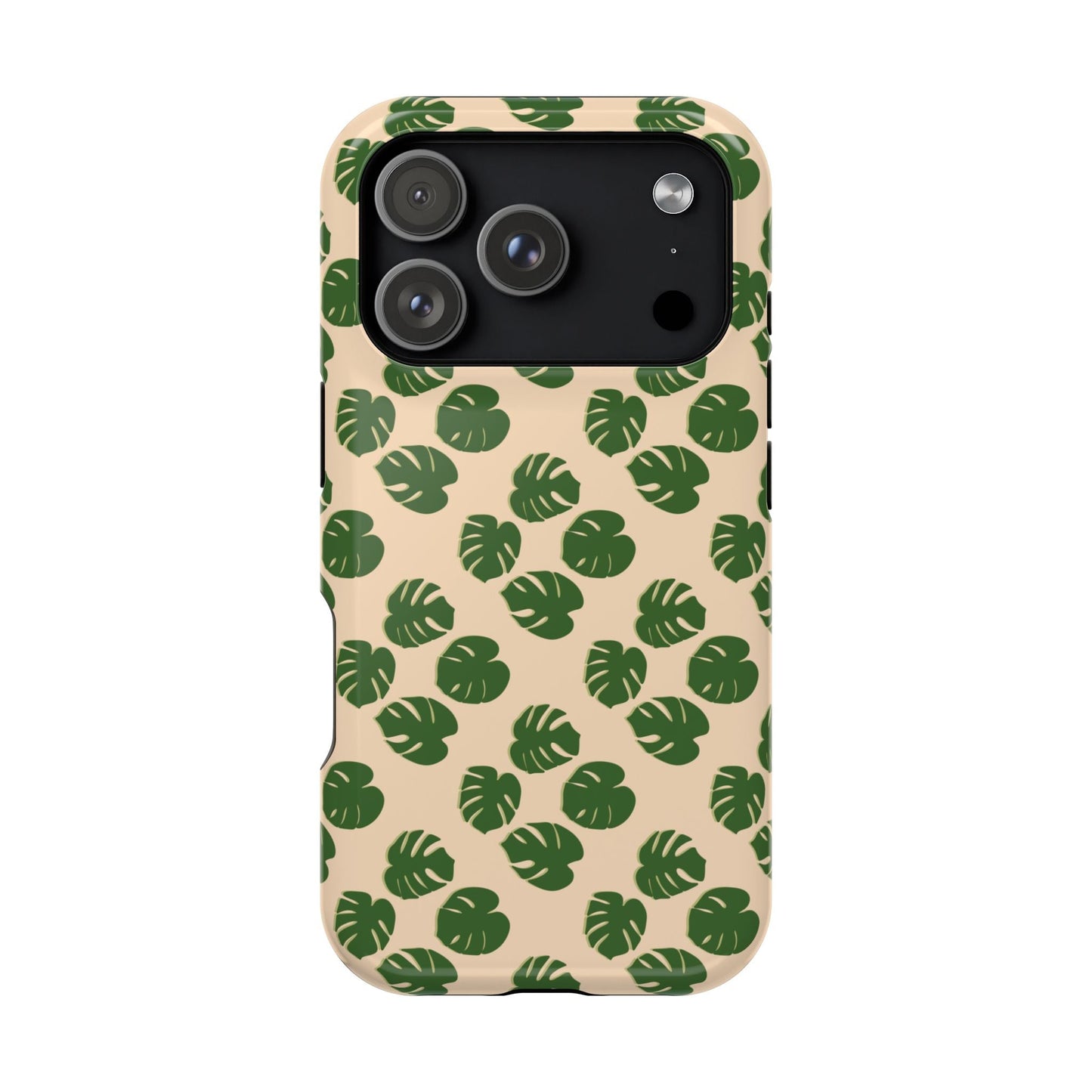 Monstera Pattern Phone Case – Dual Layer Protective Cover