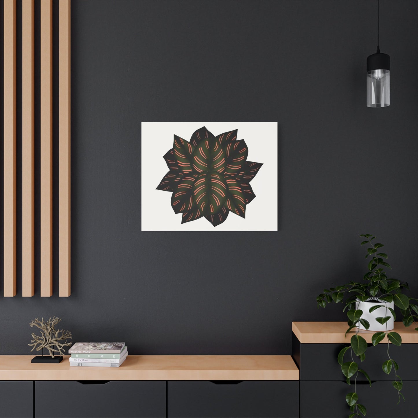 Calathea Pinstripe Canvas Print – Botanical Wall Art