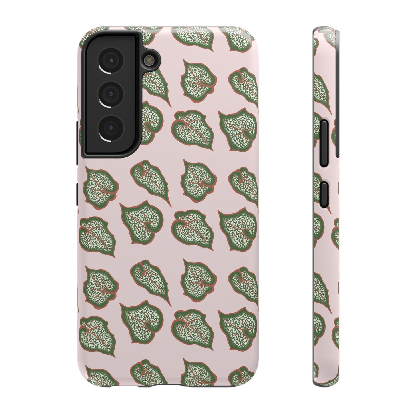 Begonia Pattern Phone Case – Dual Layer Protective Cover