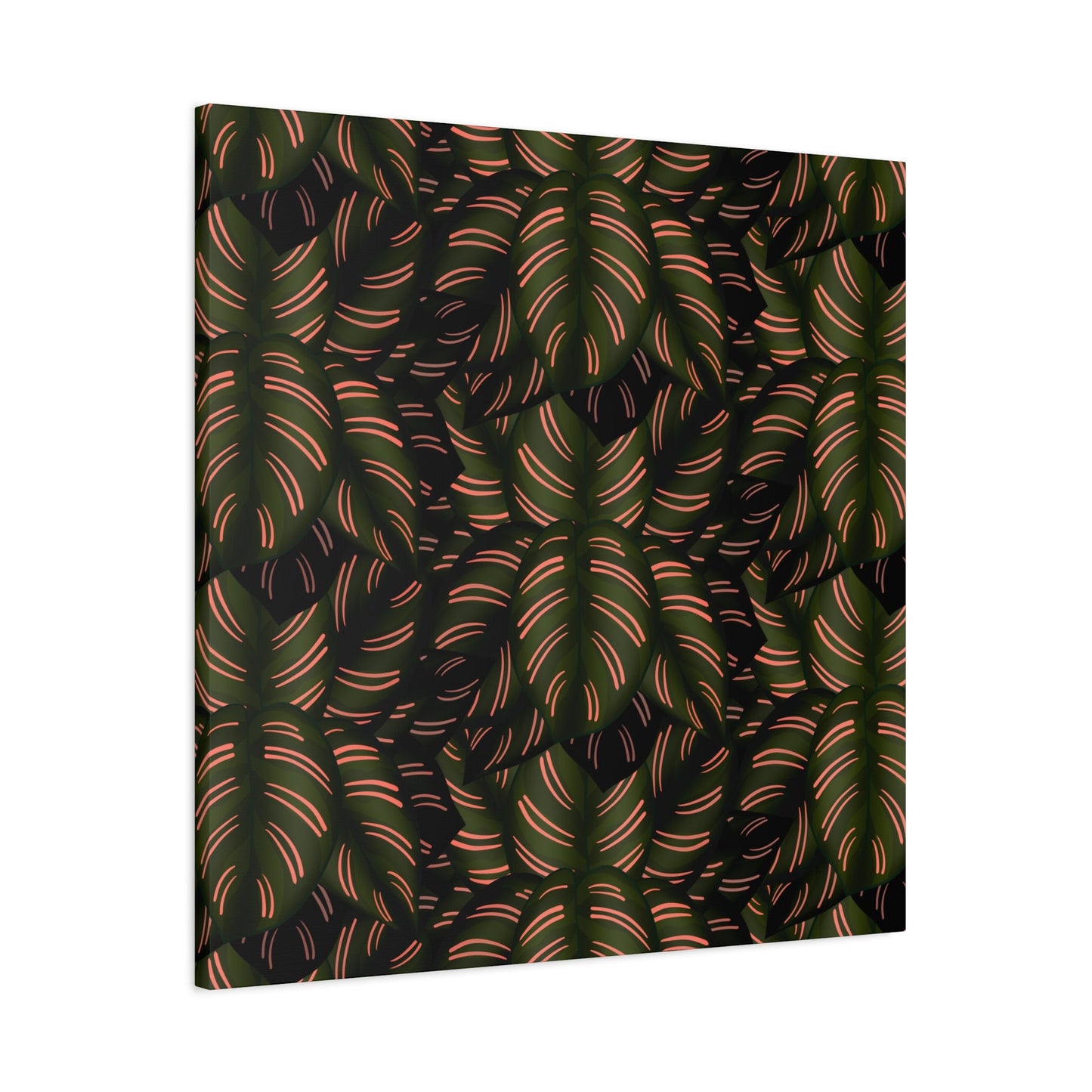 Calathea Pinstripe Pattern Canvas Print – Botanical Wall Art