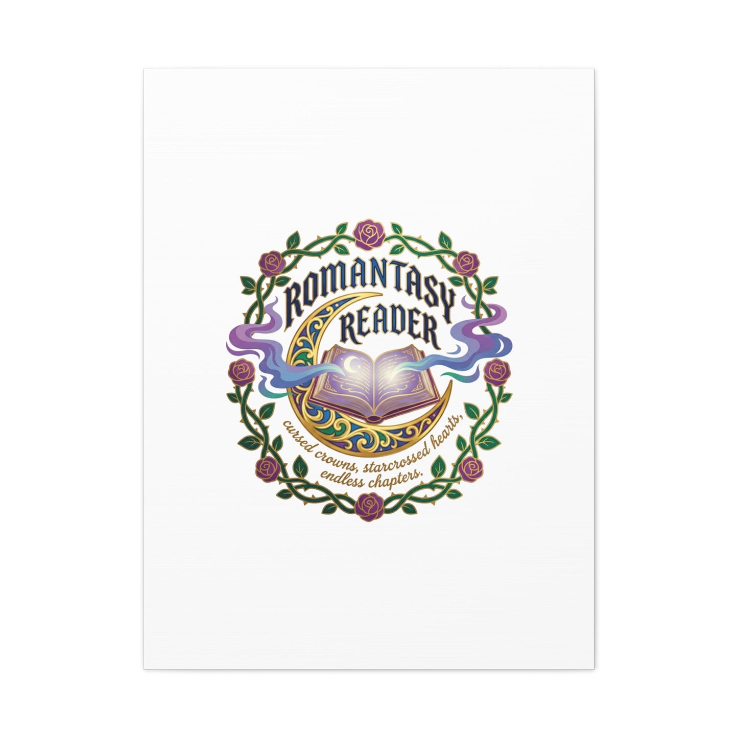 Romantasy Reader Canvas Print | enchanted bookish celestial gothic