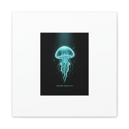 Bioluminescent Jellyfish Art Canvas | Deep Sea Aesthetic, Neon Glow