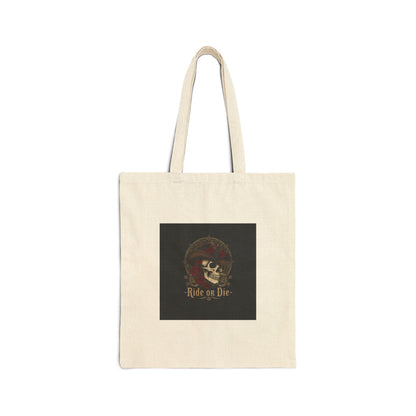 Ride on Die Skull Tote | Western-Gothic, gothic Americana canvas