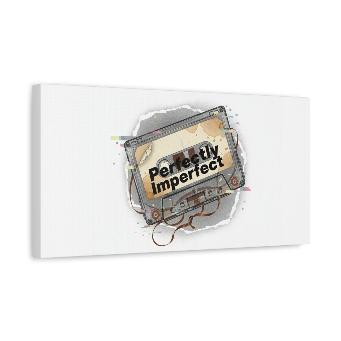 Perfectly Imperfect Cassette, Canvas Print | Analog Error, glitch art static
